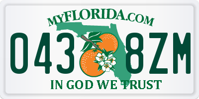 FL license plate 0438ZM