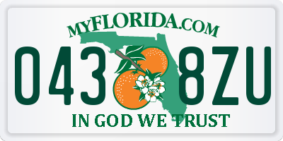 FL license plate 0438ZU