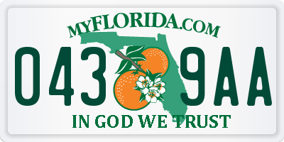 FL license plate 0439AA