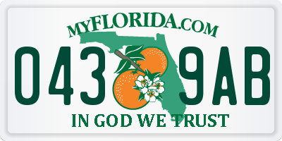 FL license plate 0439AB