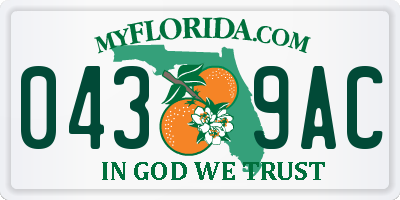 FL license plate 0439AC
