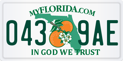 FL license plate 0439AE
