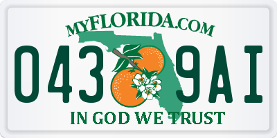 FL license plate 0439AI