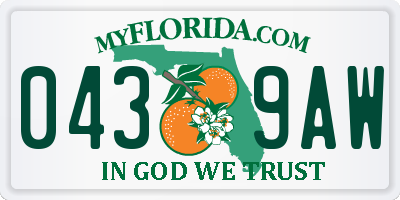 FL license plate 0439AW