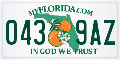FL license plate 0439AZ