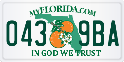 FL license plate 0439BA