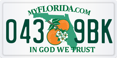 FL license plate 0439BK