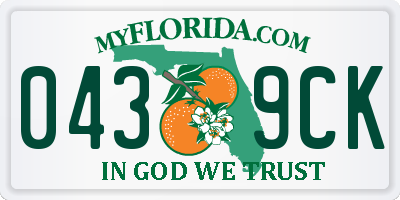 FL license plate 0439CK