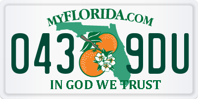 FL license plate 0439DU