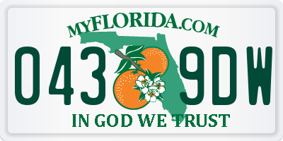 FL license plate 0439DW