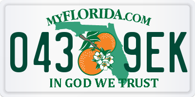 FL license plate 0439EK