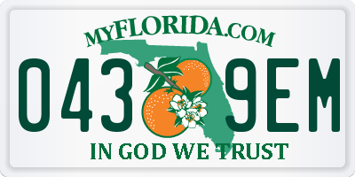 FL license plate 0439EM