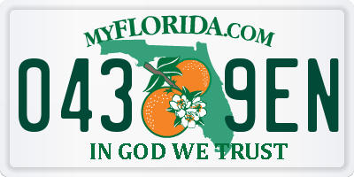 FL license plate 0439EN
