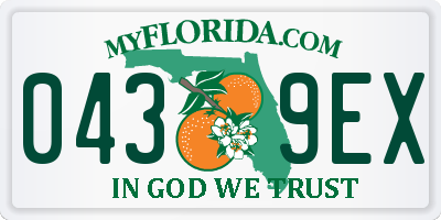 FL license plate 0439EX