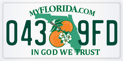FL license plate 0439FD