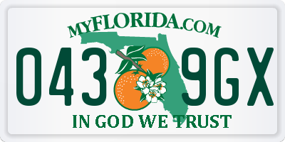 FL license plate 0439GX