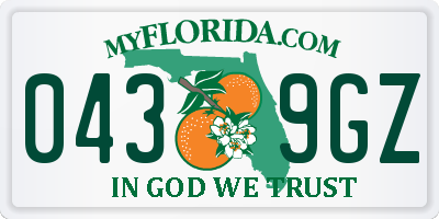 FL license plate 0439GZ