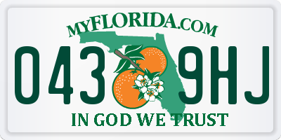 FL license plate 0439HJ