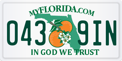 FL license plate 0439IN