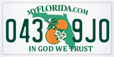 FL license plate 0439JO