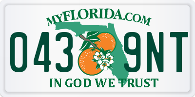 FL license plate 0439NT