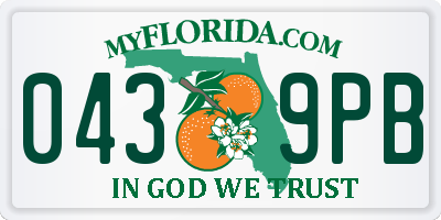 FL license plate 0439PB