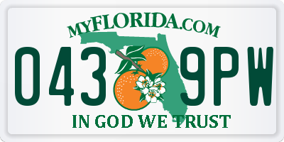 FL license plate 0439PW