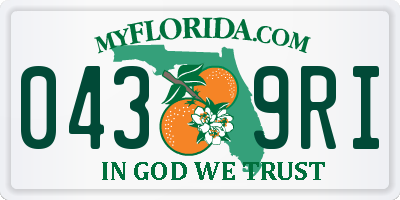 FL license plate 0439RI