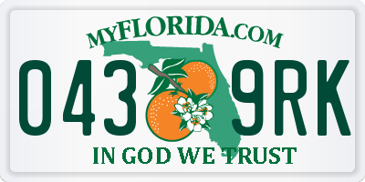 FL license plate 0439RK