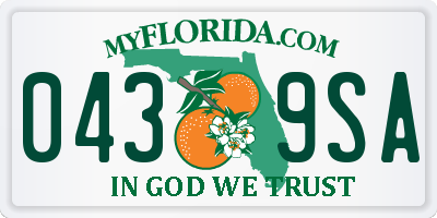 FL license plate 0439SA