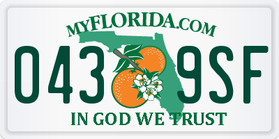 FL license plate 0439SF