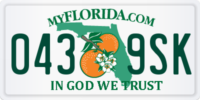FL license plate 0439SK