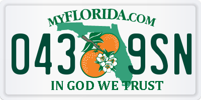 FL license plate 0439SN