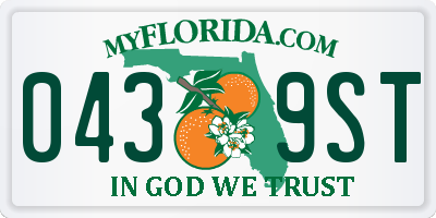 FL license plate 0439ST