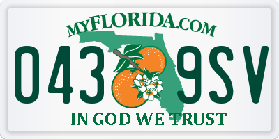 FL license plate 0439SV