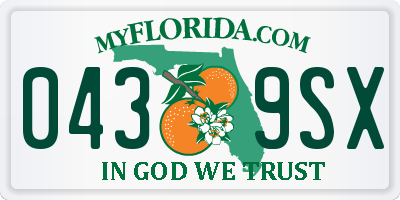 FL license plate 0439SX