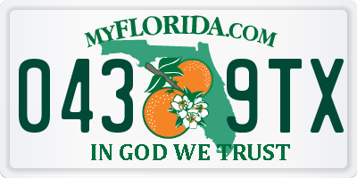 FL license plate 0439TX