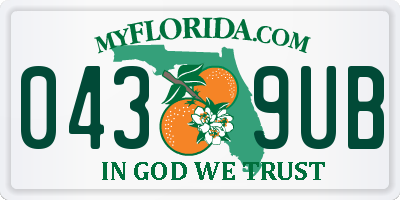 FL license plate 0439UB