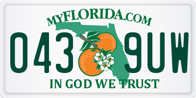 FL license plate 0439UW