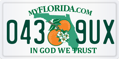 FL license plate 0439UX