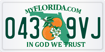 FL license plate 0439VJ