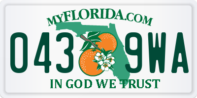 FL license plate 0439WA