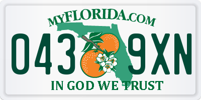 FL license plate 0439XN