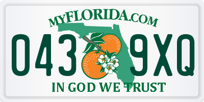 FL license plate 0439XQ