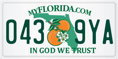 FL license plate 0439YA