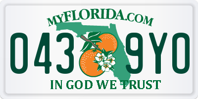 FL license plate 0439YO