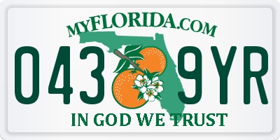 FL license plate 0439YR