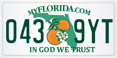 FL license plate 0439YT