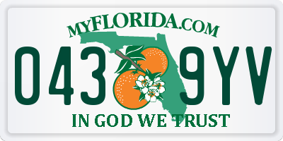 FL license plate 0439YV
