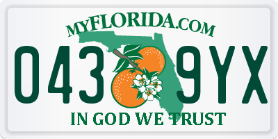 FL license plate 0439YX